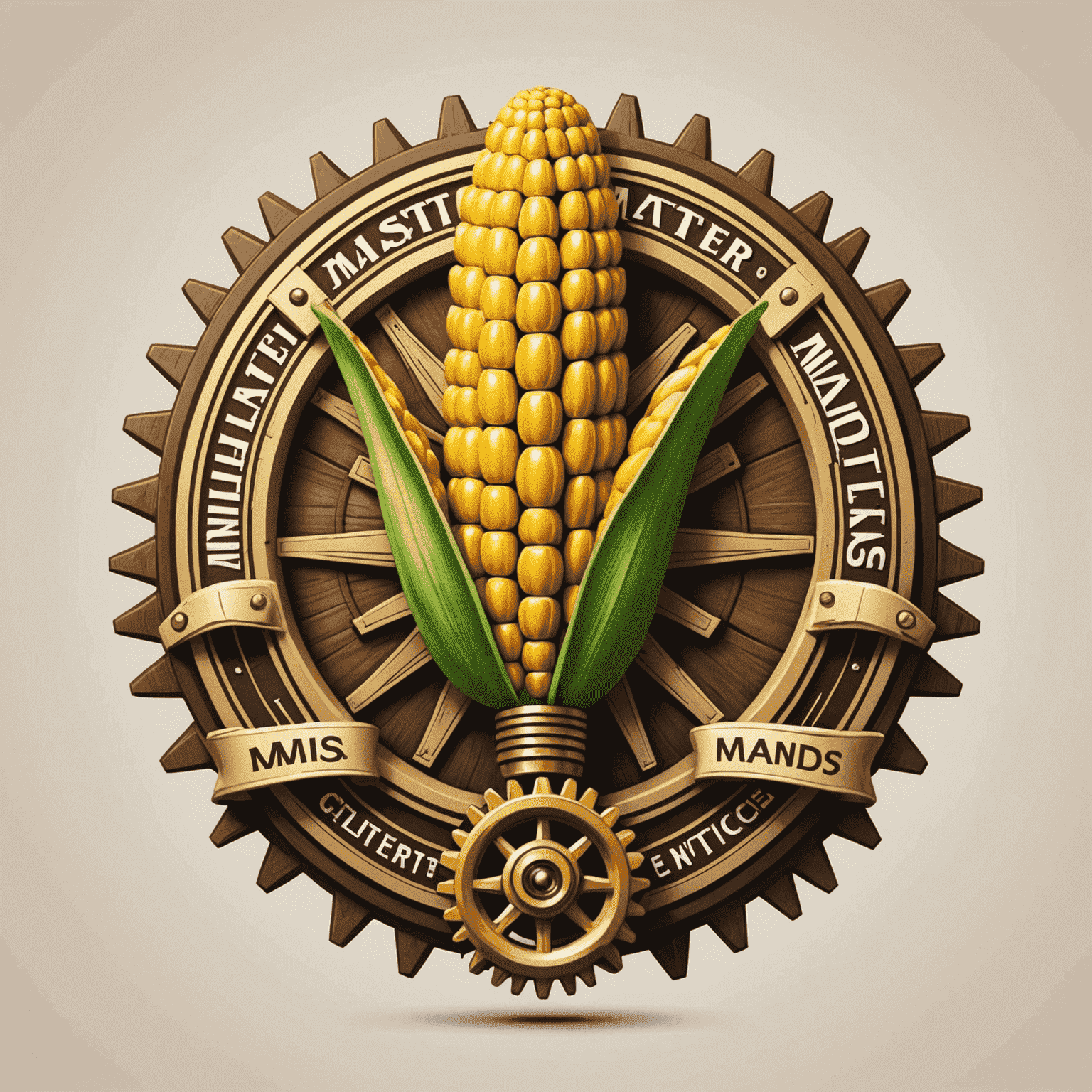 MielieMasterminds logo - A stylized maize cob with a gear mechanism, symbolizing agricultural expertise and operational efficiency