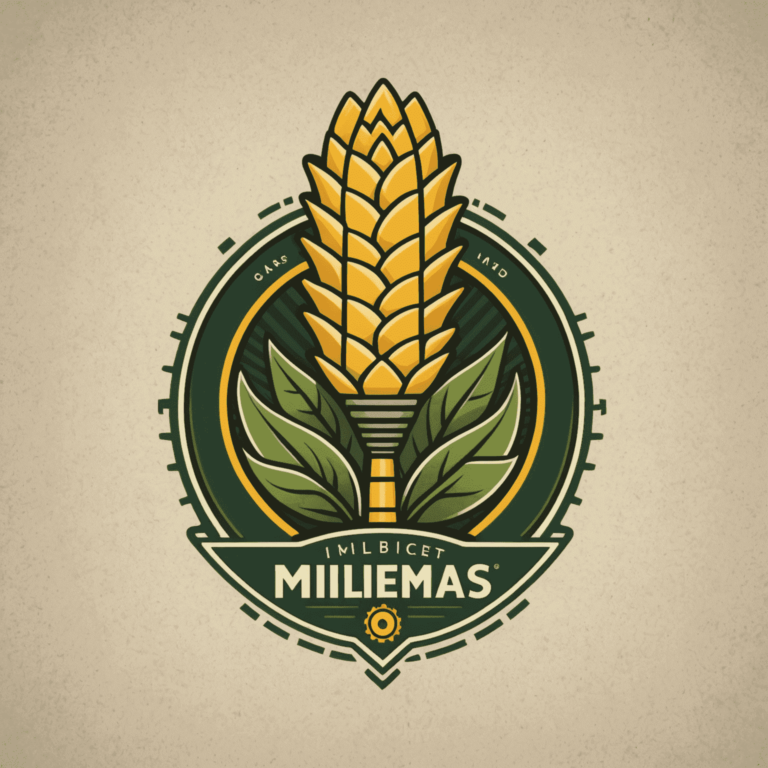 MielieMasterminds logo - A stylized maize cob with a gear mechanism, symbolizing agricultural expertise and operational efficiency