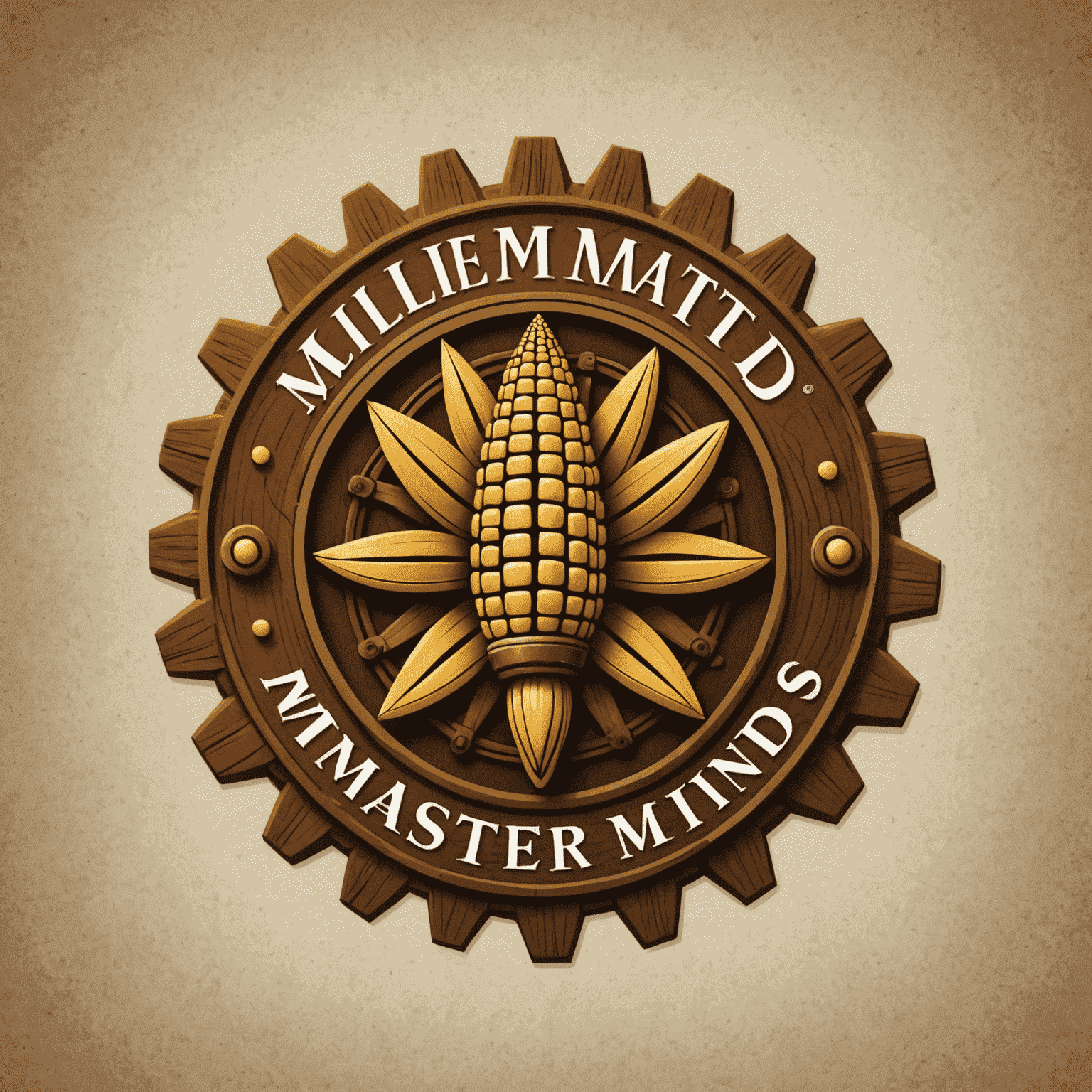 MielieMasterminds logo - A stylized maize cob with a gear mechanism, symbolizing agricultural expertise and operational efficiency