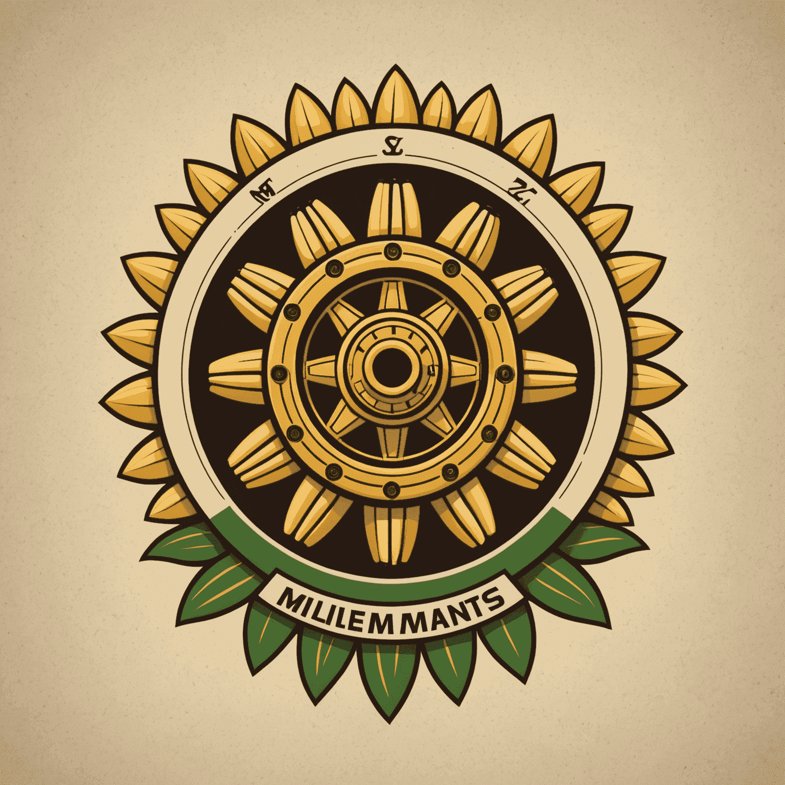 MielieMasterminds logo - A stylized maize cob with a gear mechanism, symbolizing agricultural expertise and operational efficiency