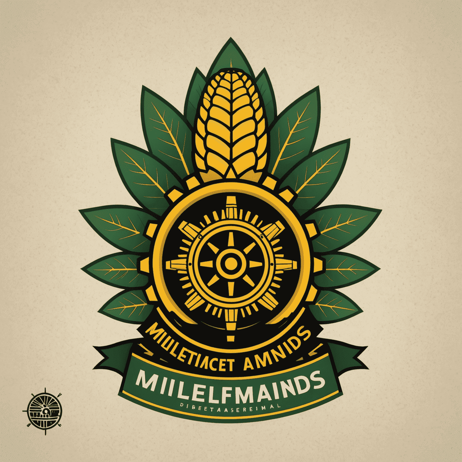 MielieMasterminds logo - A stylized maize cob with a gear mechanism, symbolizing agricultural expertise and operational efficiency