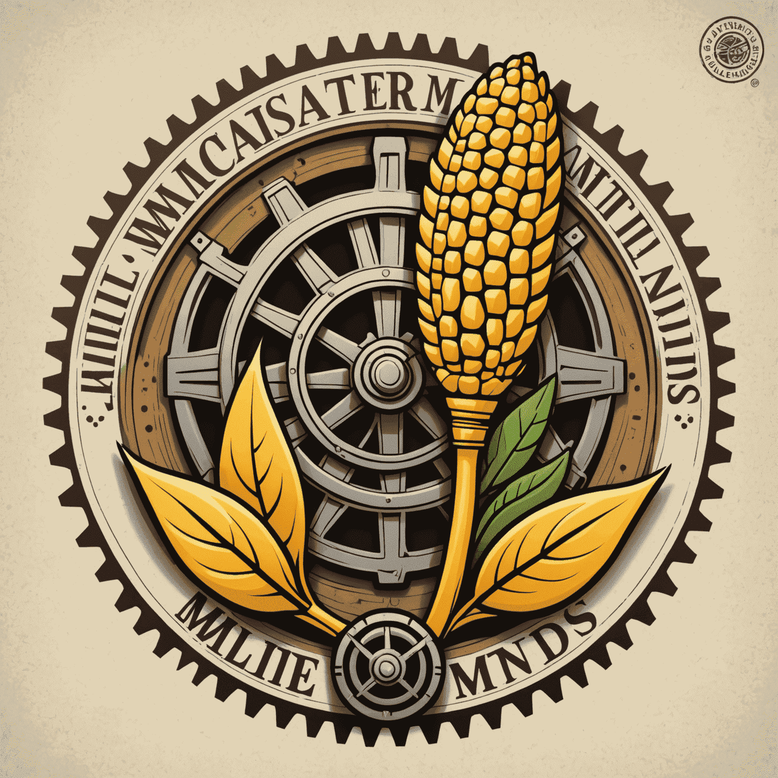 MielieMasterminds logo - A stylized maize cob with a gear mechanism, symbolizing agricultural expertise and operational efficiency