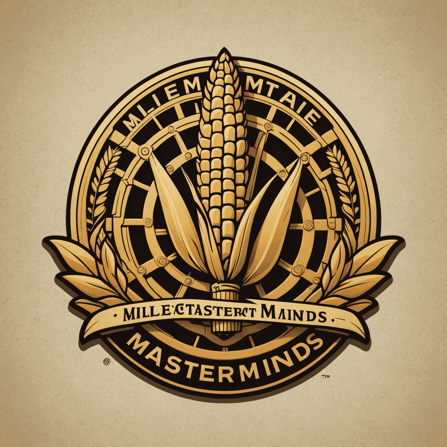 MielieMasterminds logo - A stylized maize cob with a gear mechanism, symbolizing agricultural expertise and operational efficiency