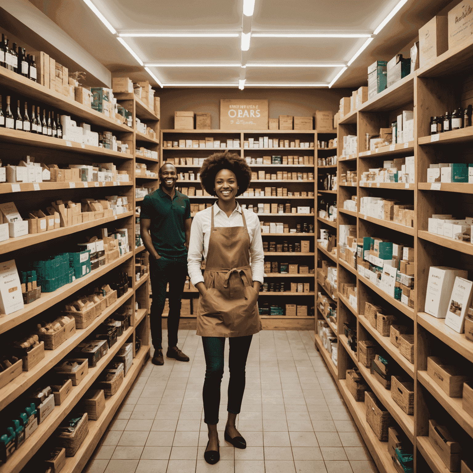 A bustling retail store in Cape Town with well-organized shelves and smiling staff